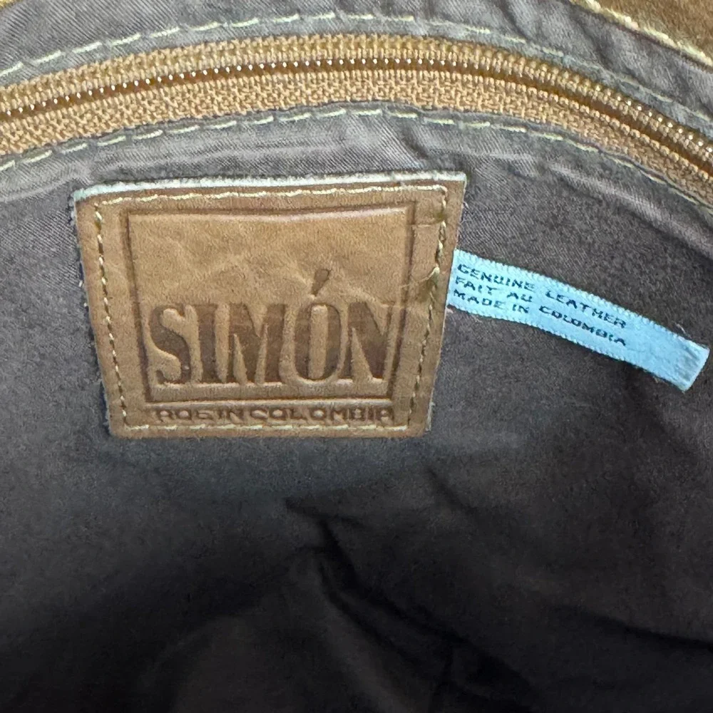 Simon Brown Leather Messenger Bag‎ Crossbody Made in Colombia Vintage Satchel